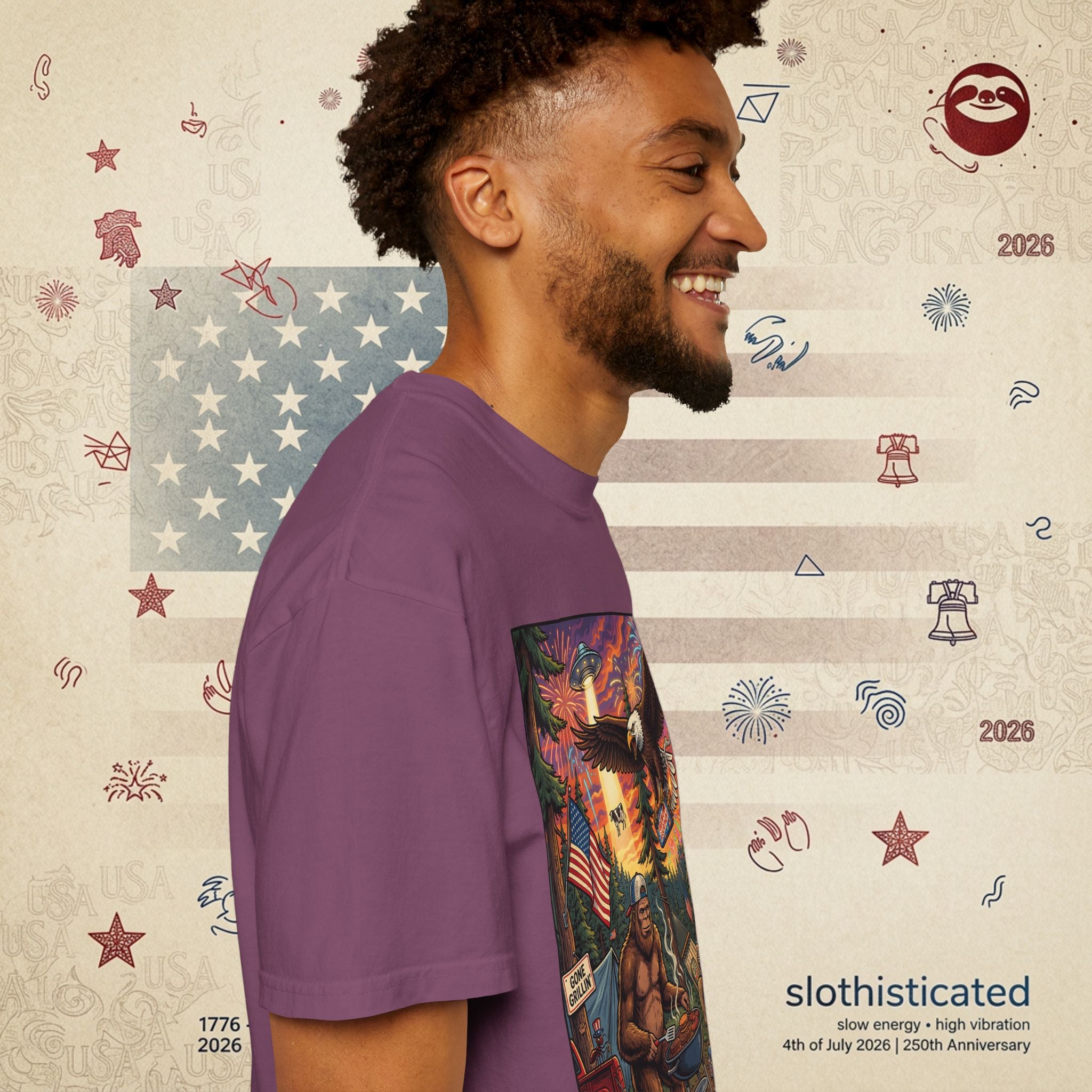 The Pitmaster — Patriotic Sasquatch Eagle Cookout T-Shirt