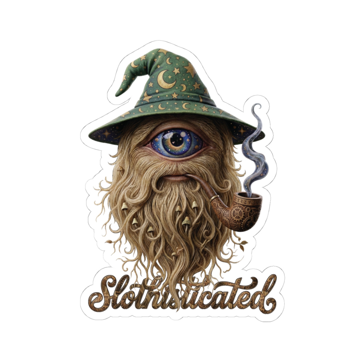 The Patron Wizard — Slothisticated Wordmark Kiss-Cut Sticker