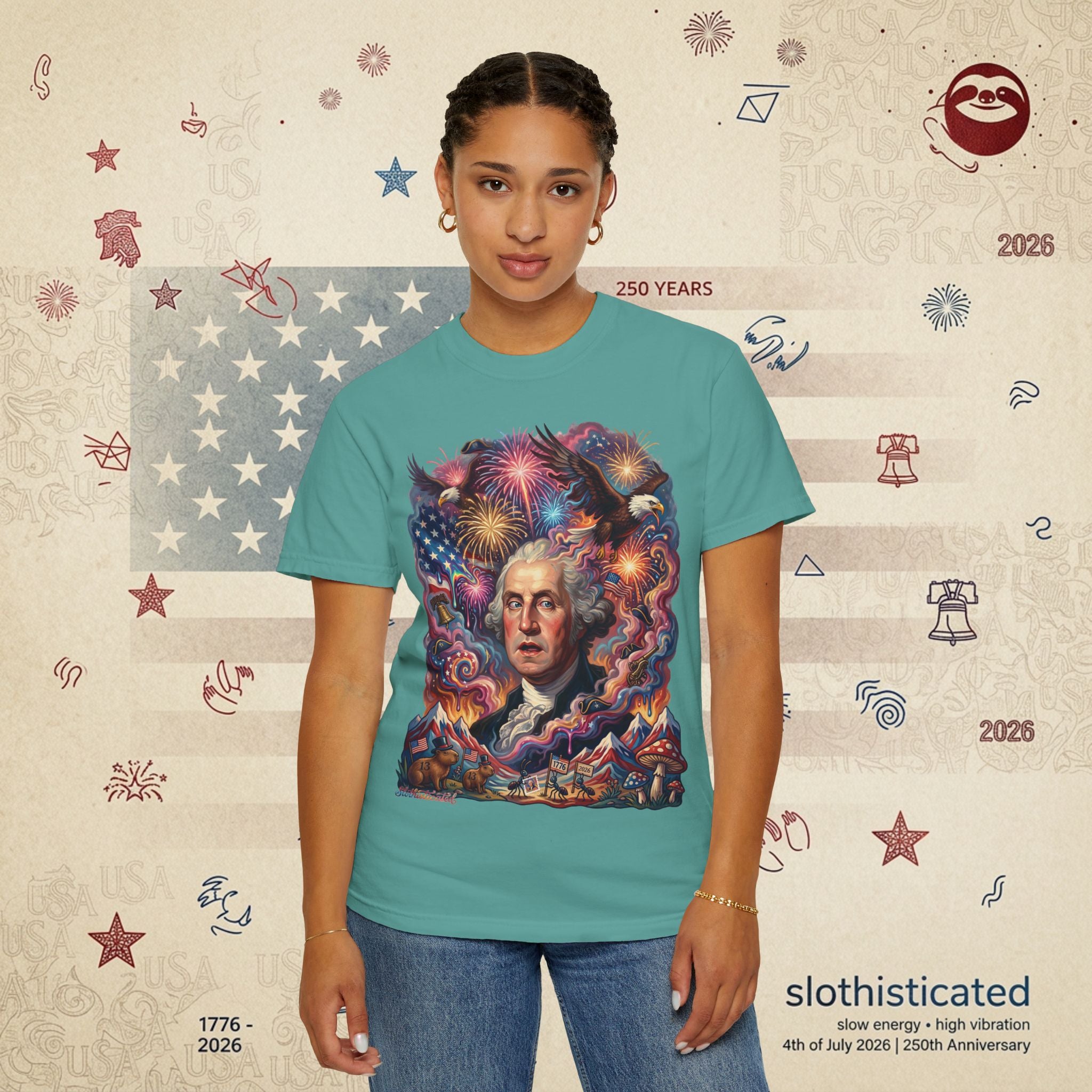 The Reverie — Psychedelic George Washington Fireworks T-Shirt