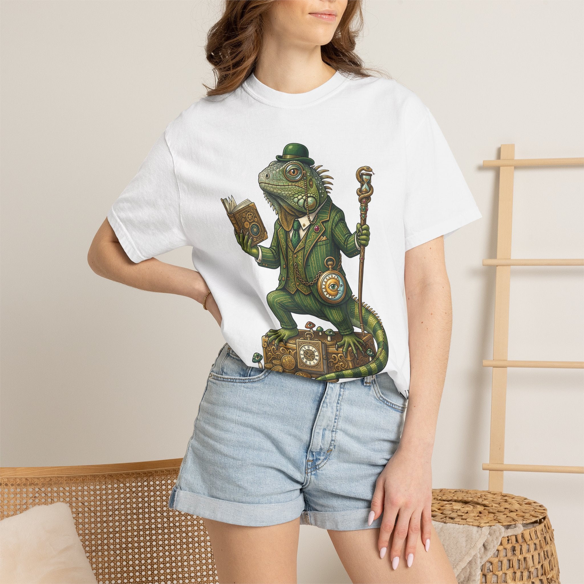 The Keeper of Hours — Mystical Iguana Sage T-Shirt