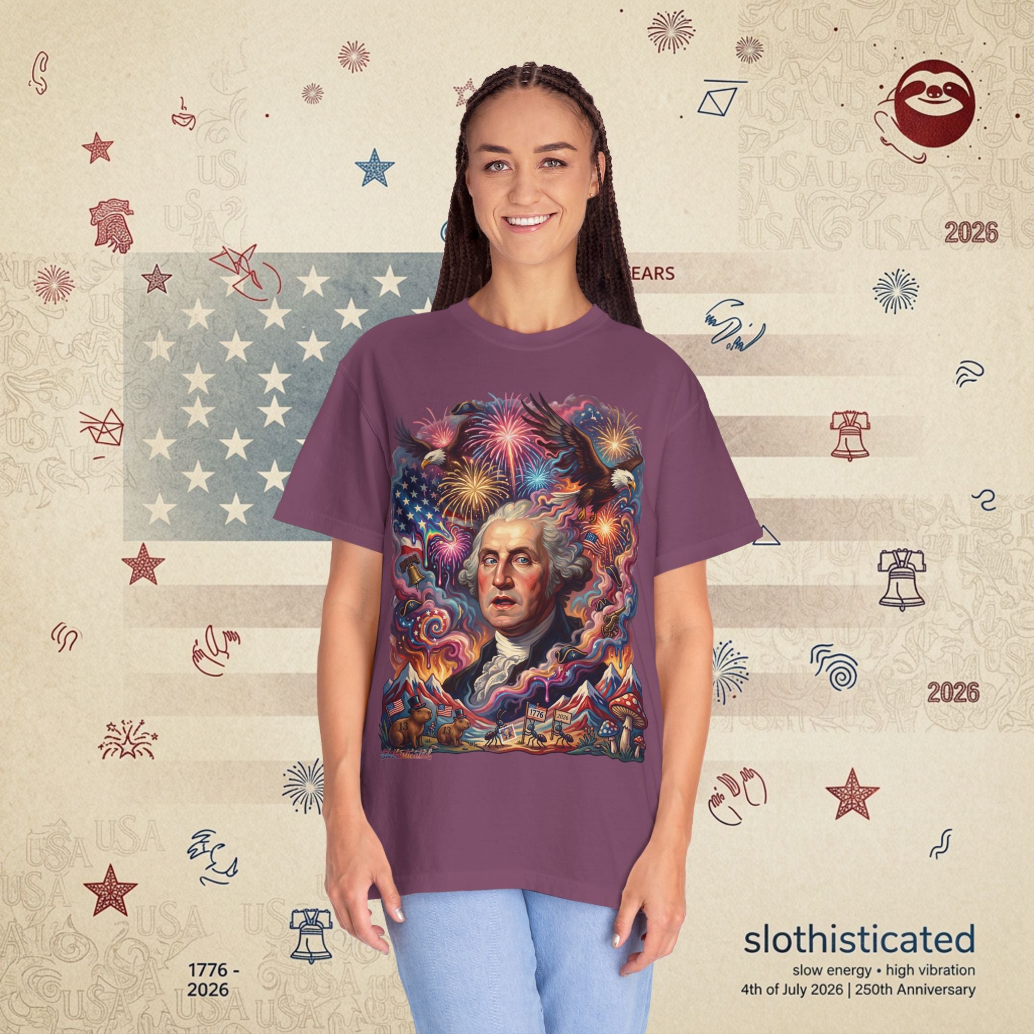 The Reverie — Psychedelic George Washington Fireworks T-Shirt