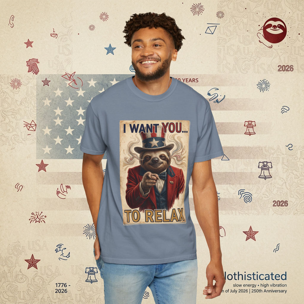 Uncle Slow — Patriotic Uncle Sam Sloth Relax Parody T-Shirt