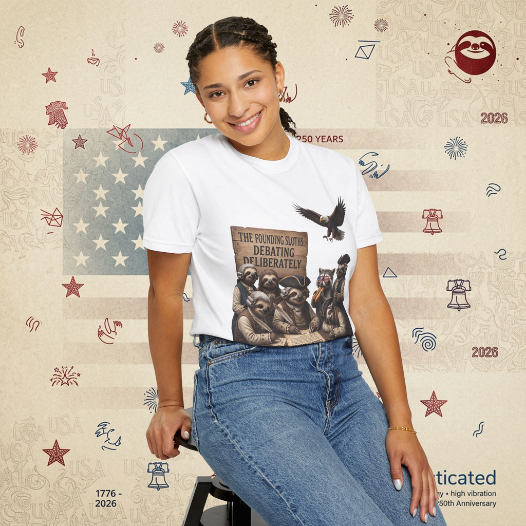 The Founding Sloths — Debating Deliberately Colonial Sloth Tee