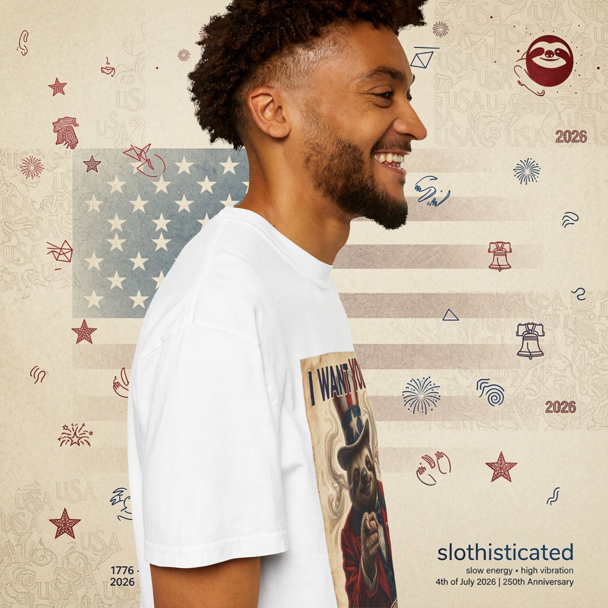 Uncle Slow — Patriotic Uncle Sam Sloth Relax Parody T-Shirt