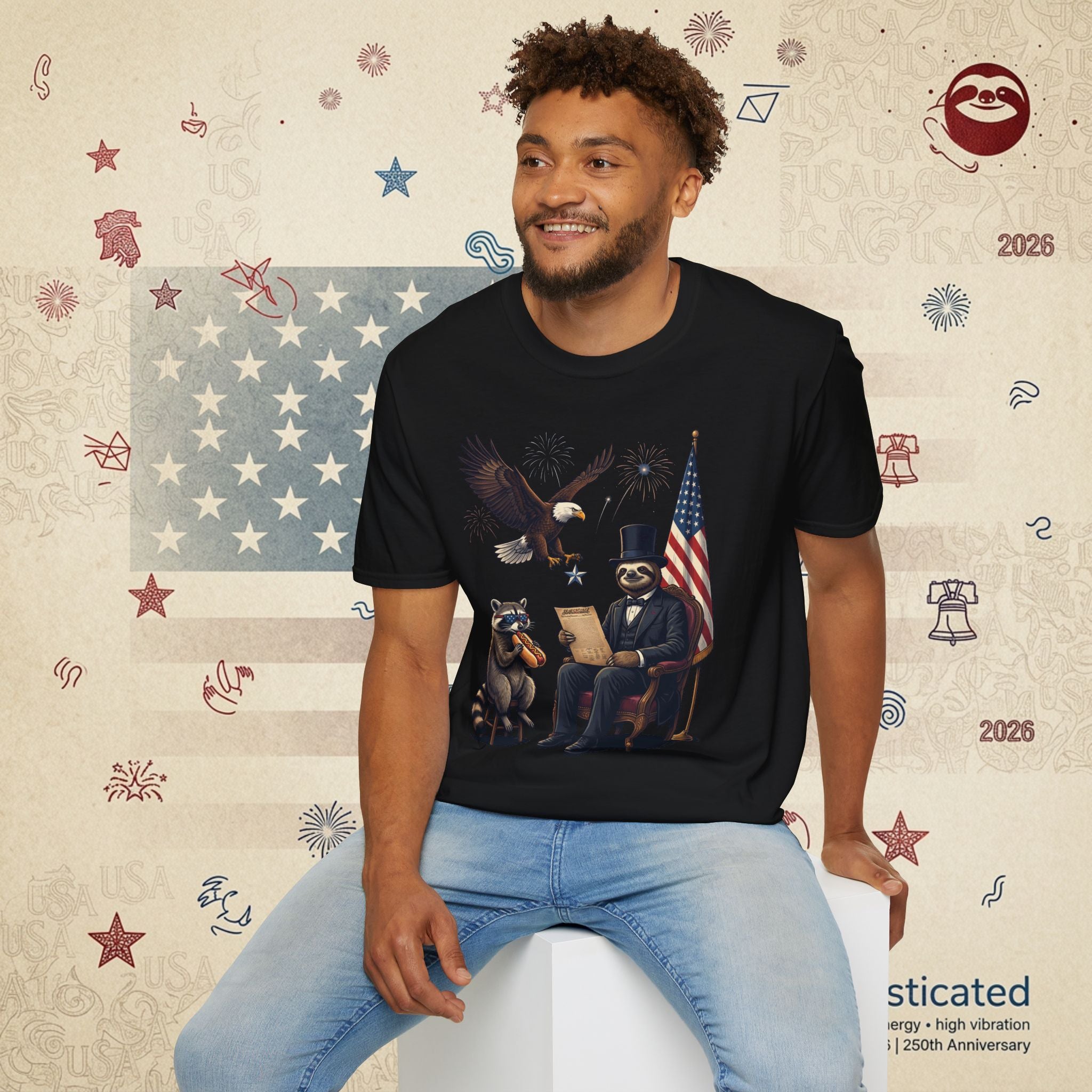 The Statesman — Lincoln-Era Sloth Portrait Tee