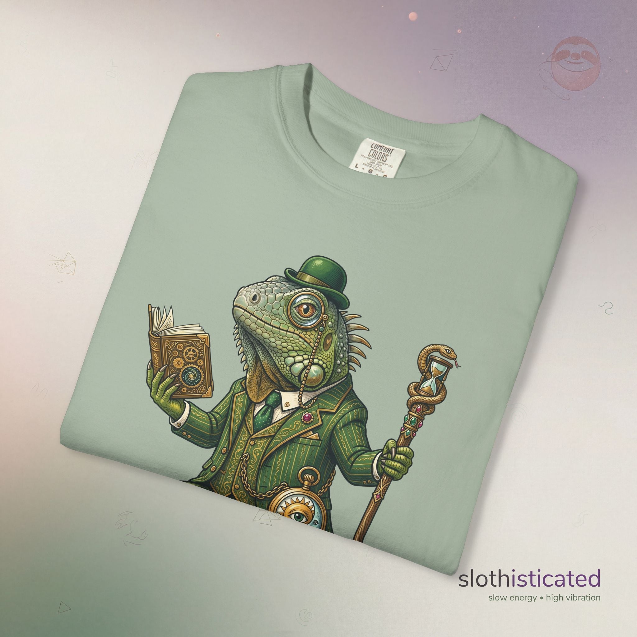 The Keeper of Hours — Mystical Iguana Sage T-Shirt