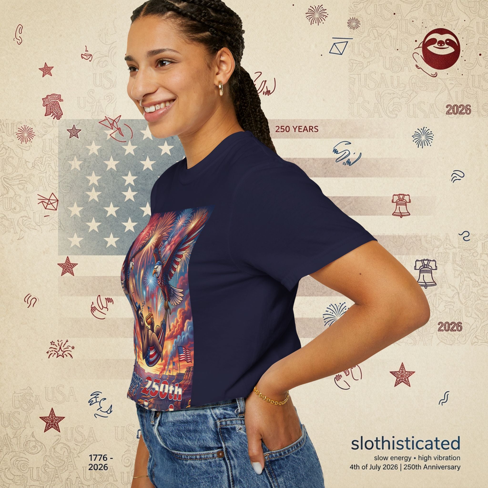The Repose — Sloth Hammock 250th Anniversary T-Shirt