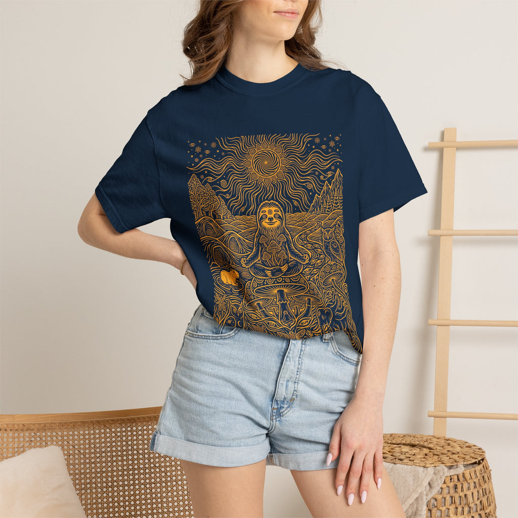 The Stillness — Meditating Sloth Mandala T-Shirt