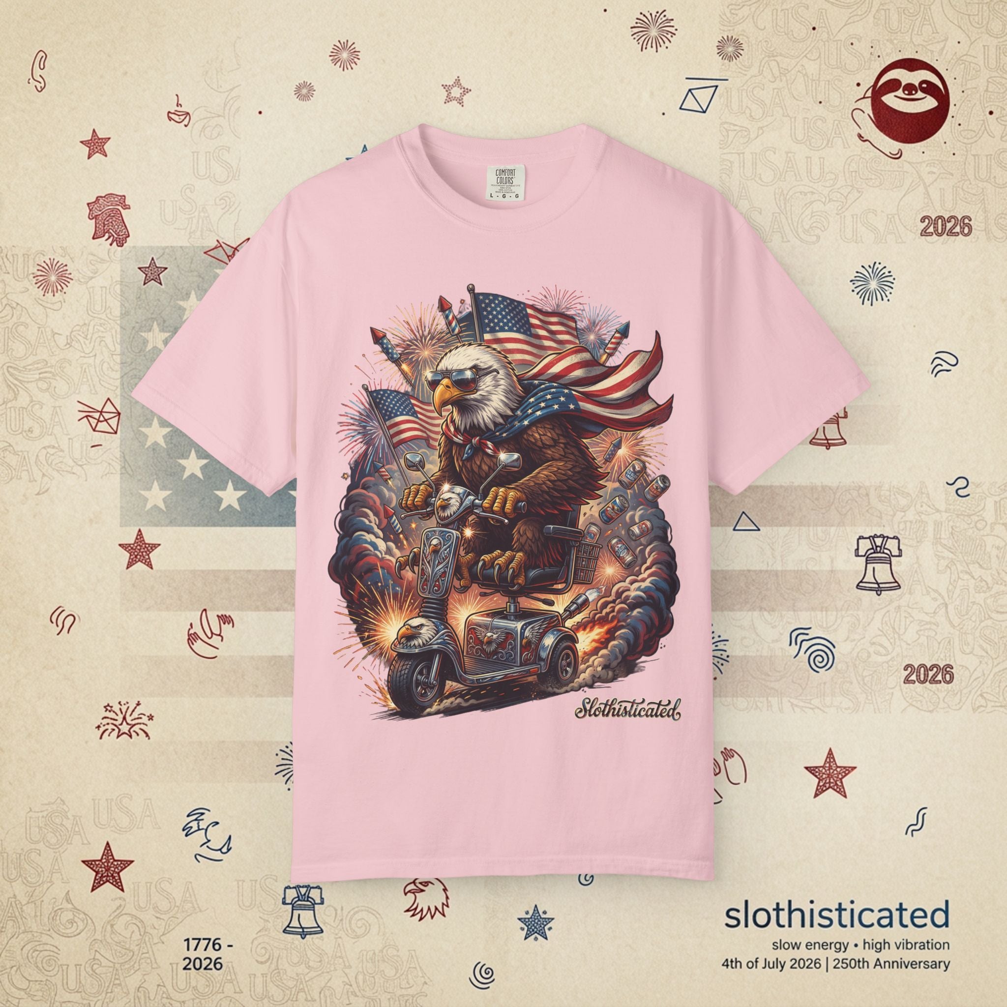 The Outrider — Patriotic Bald Eagle Motorcycle T-Shirt