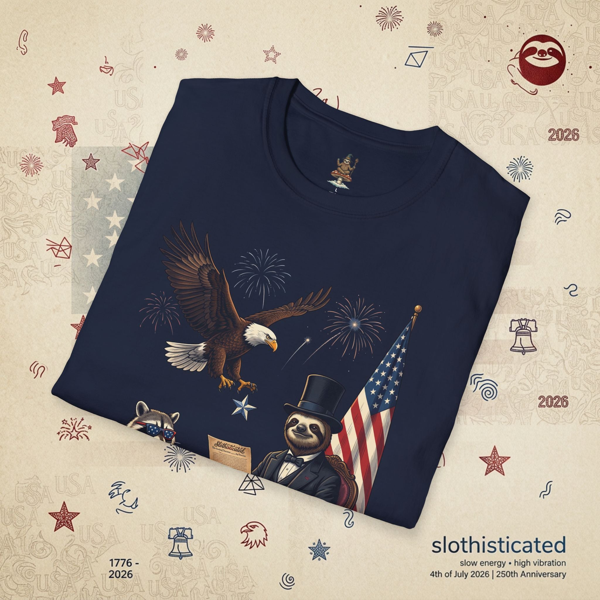 The Statesman — Lincoln-Era Sloth Portrait Tee