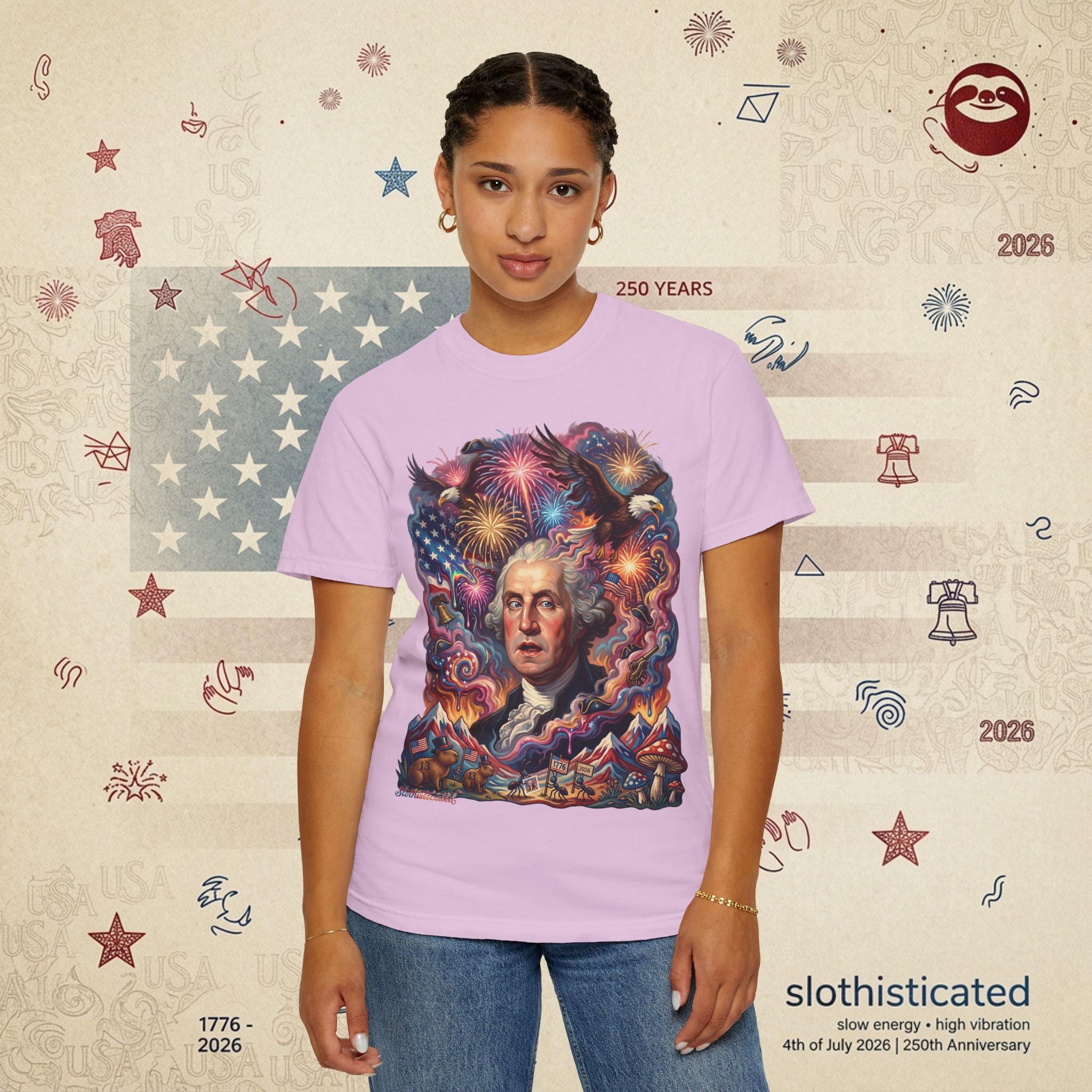 The Reverie — Psychedelic George Washington Fireworks T-Shirt