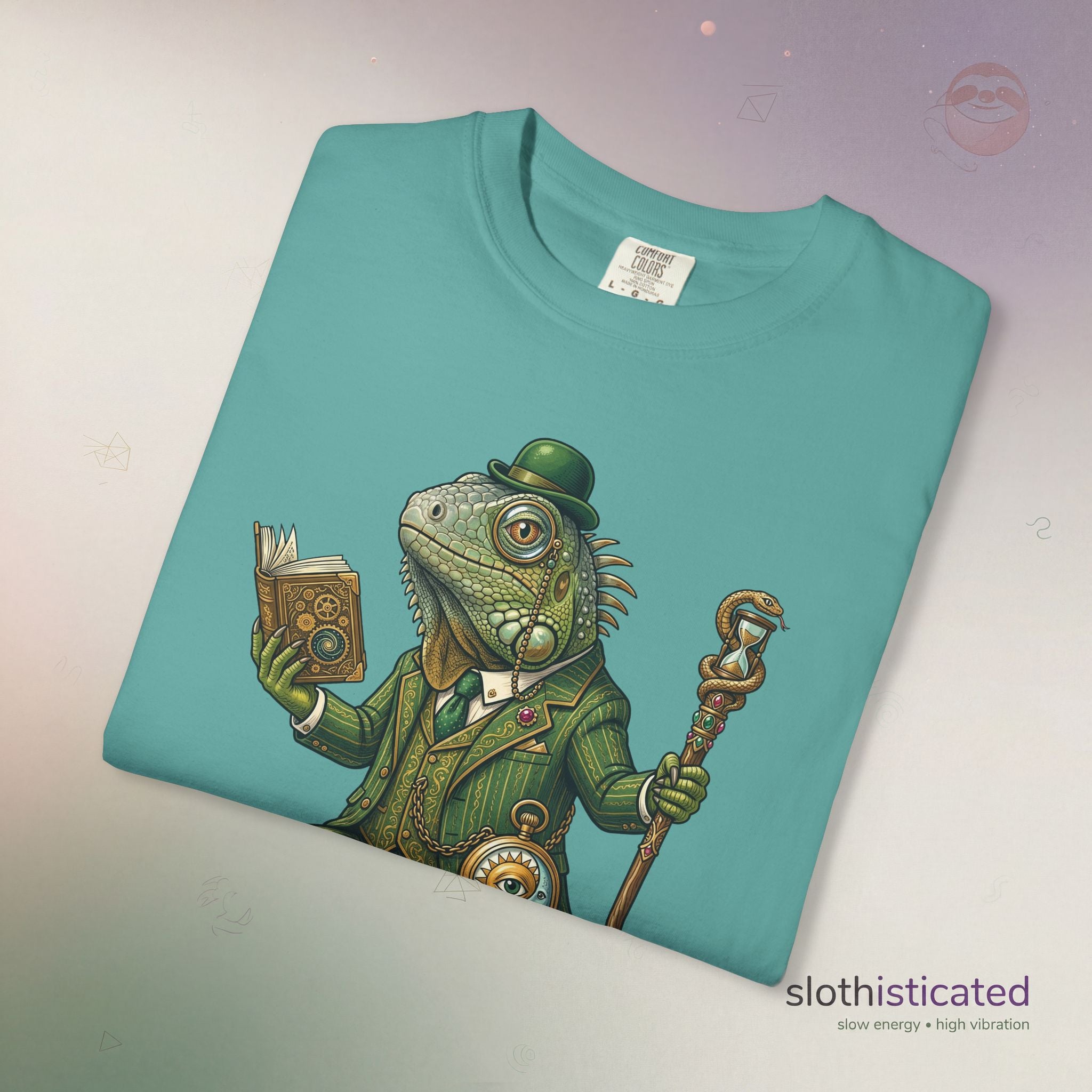 The Keeper of Hours — Mystical Iguana Sage T-Shirt