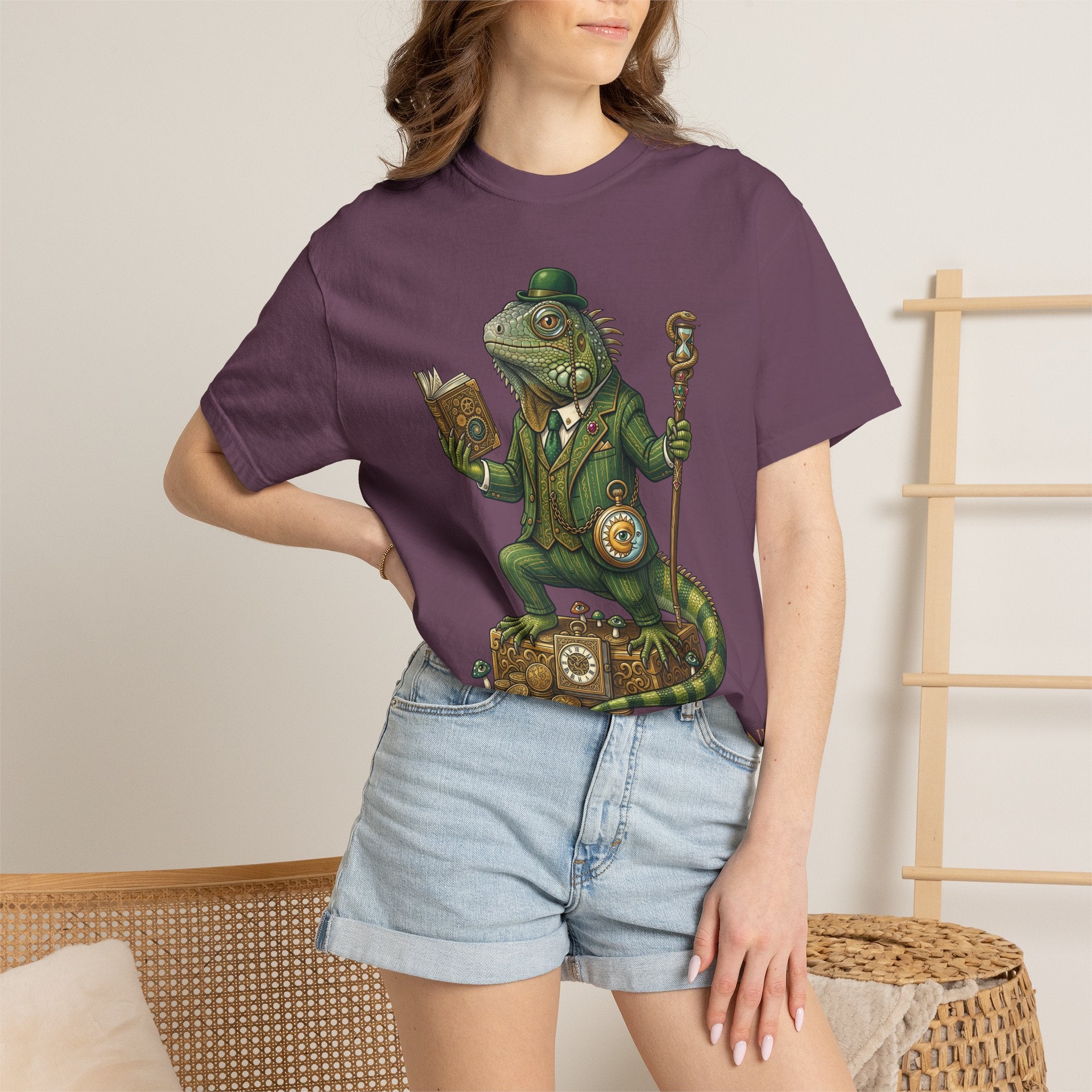 The Keeper of Hours — Mystical Iguana Sage T-Shirt