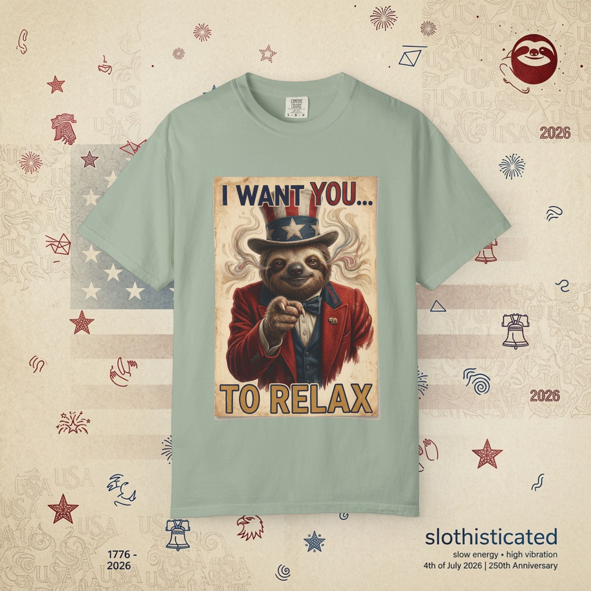 Uncle Slow — Patriotic Uncle Sam Sloth Relax Parody T-Shirt