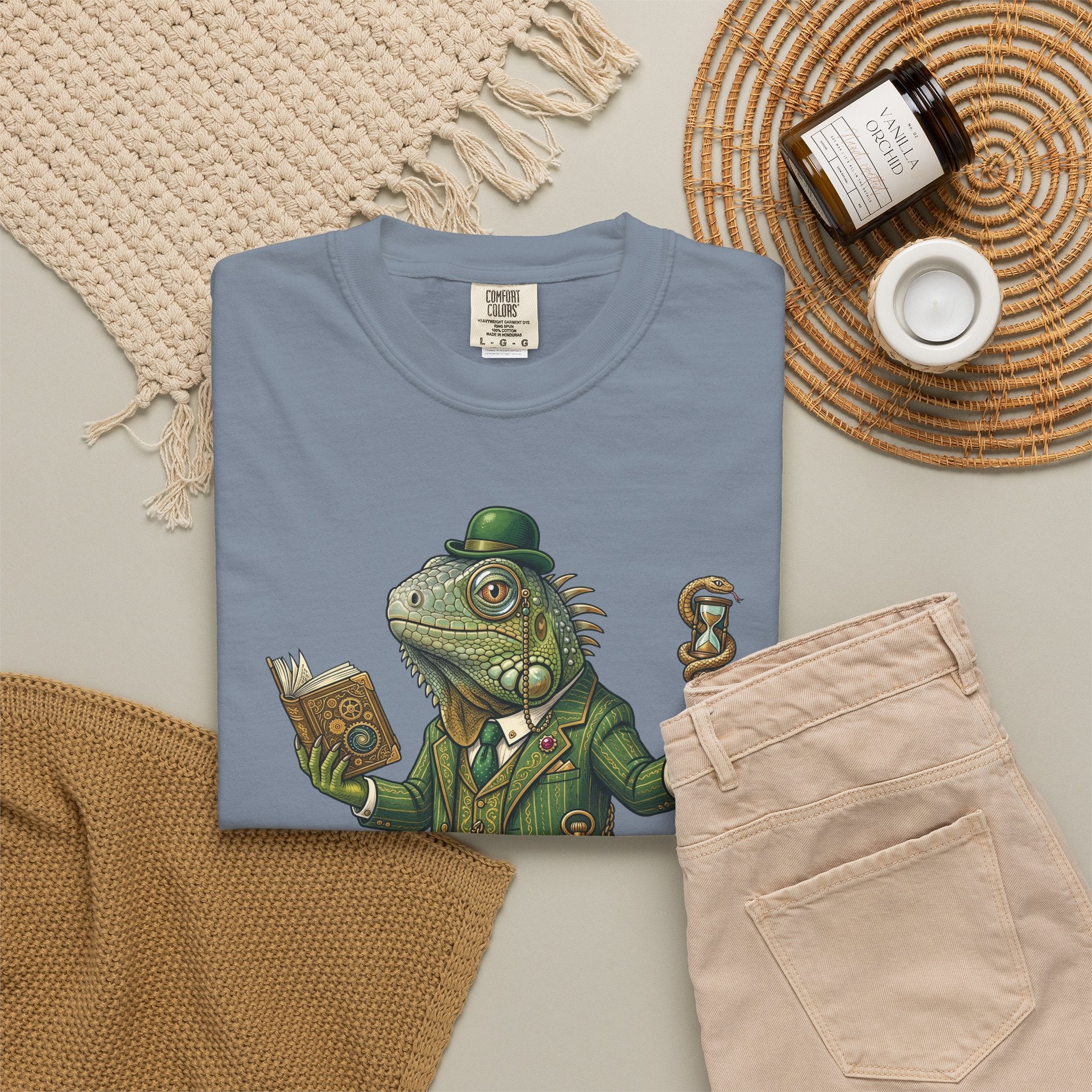 The Keeper of Hours — Mystical Iguana Sage T-Shirt