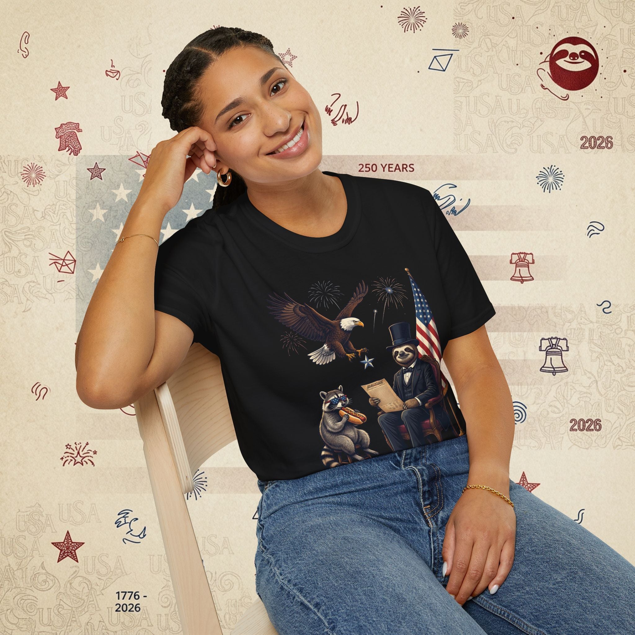 The Statesman — Lincoln-Era Sloth Portrait Tee