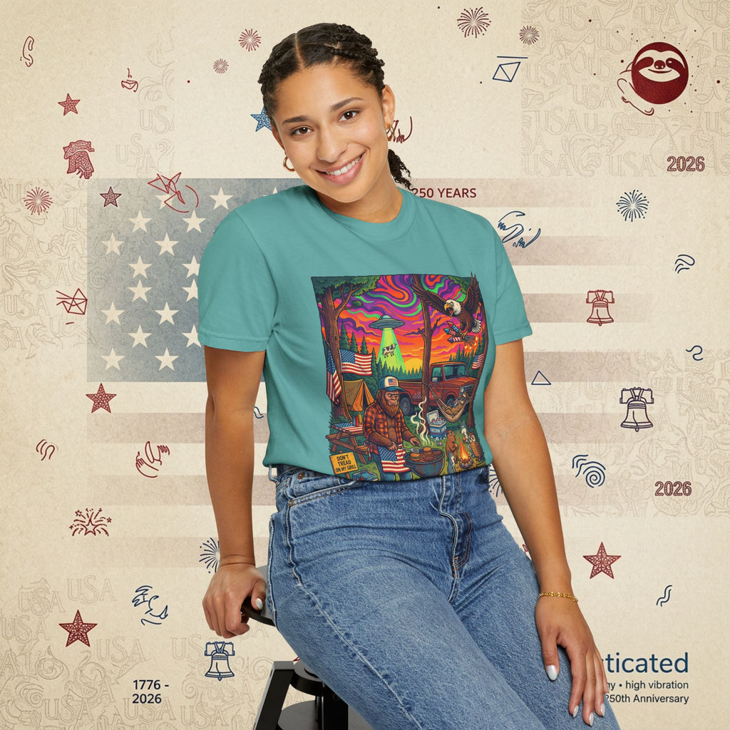 The Long Weekend — Sloth Campfire Americana T-Shirt