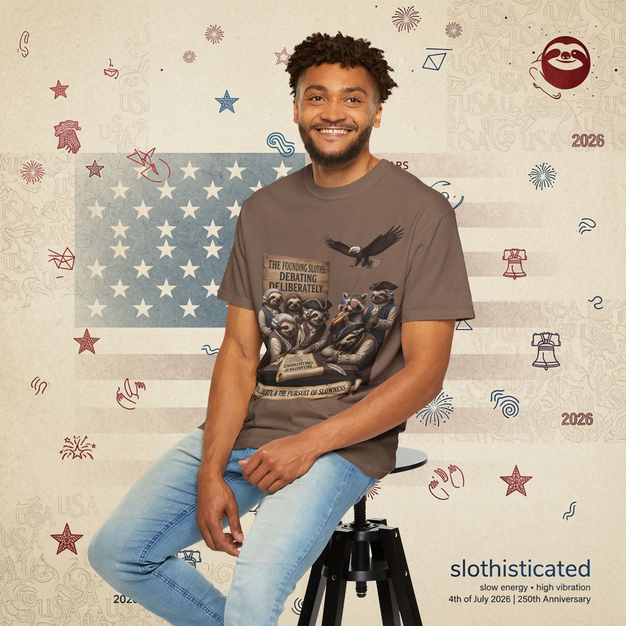 The Founding Sloths — Debating Deliberately Colonial Sloth Tee