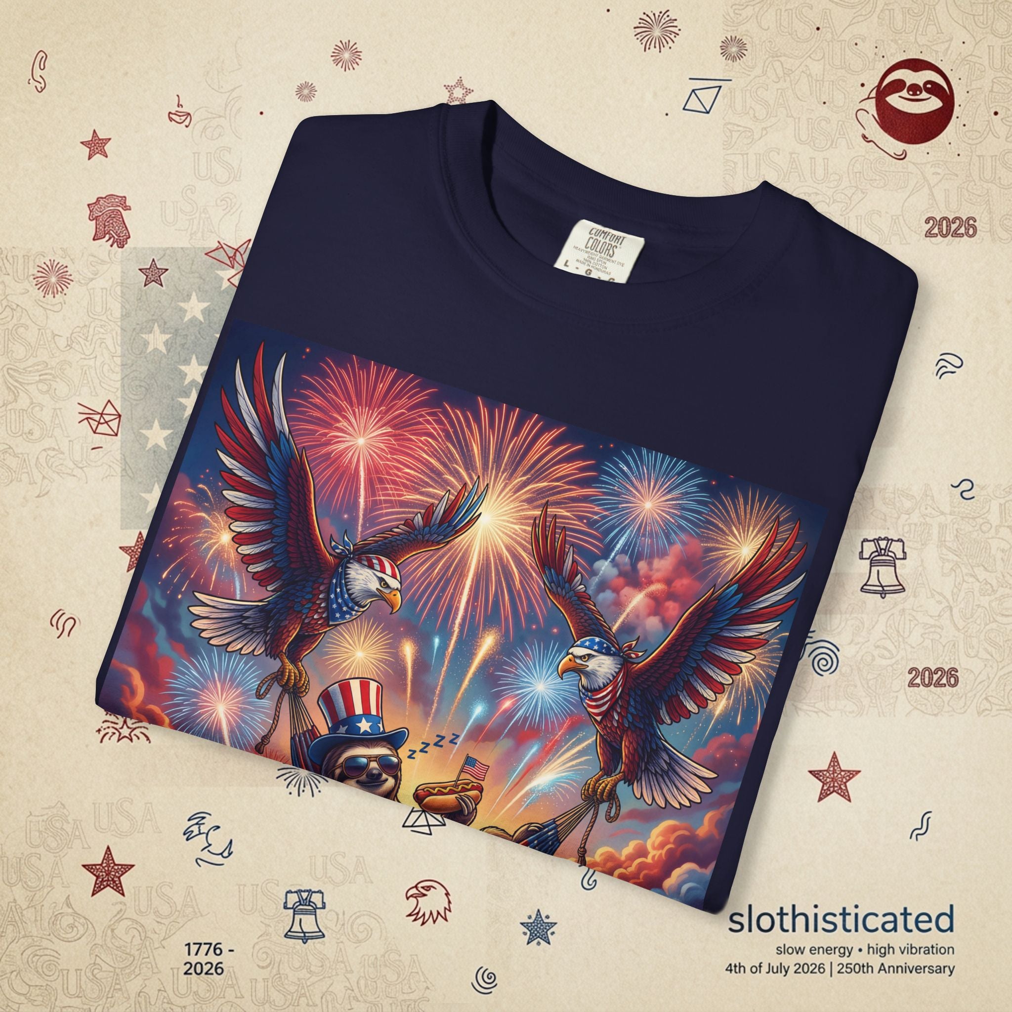 The Repose — Sloth Hammock 250th Anniversary T-Shirt