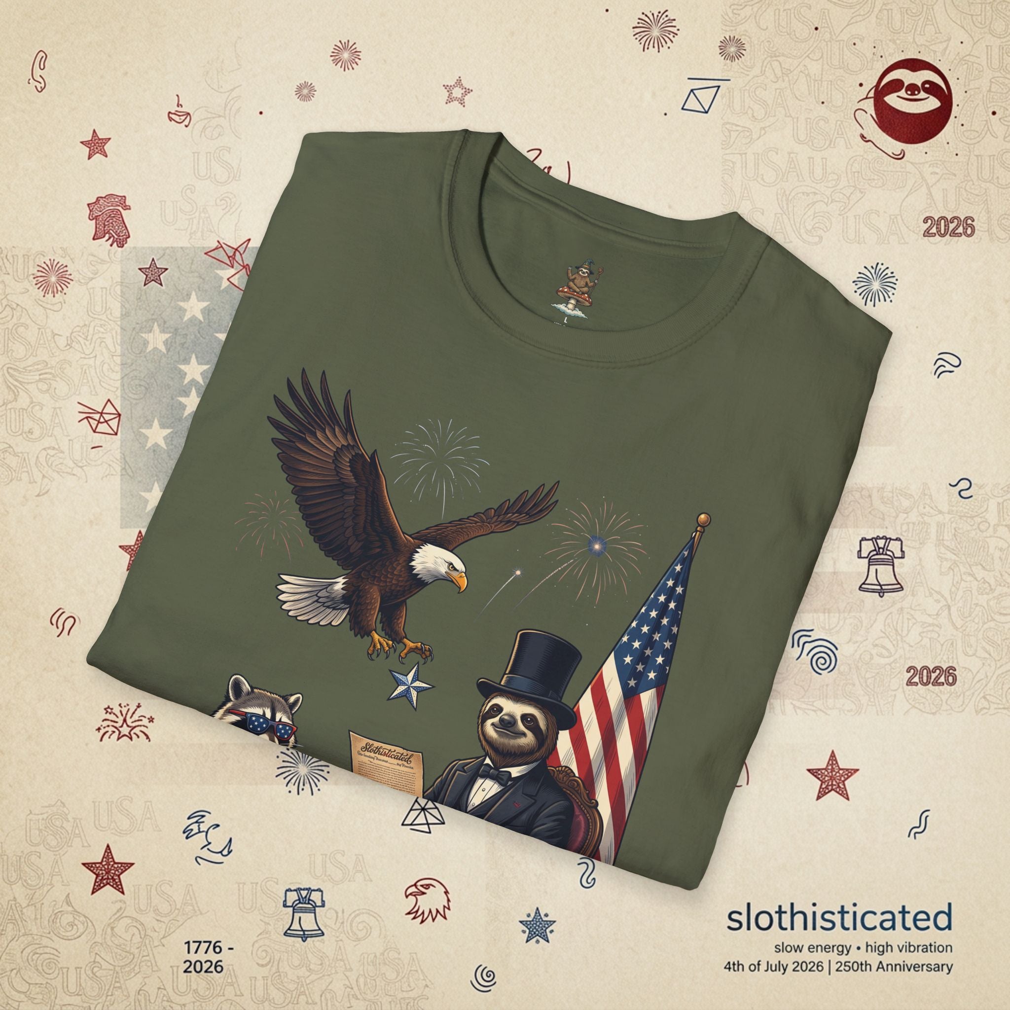 The Statesman — Lincoln-Era Sloth Portrait Tee