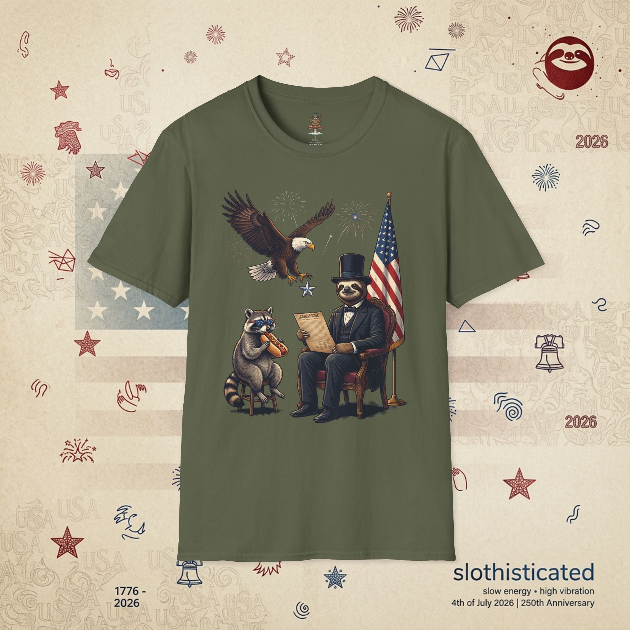 The Statesman — Lincoln-Era Sloth Portrait Tee