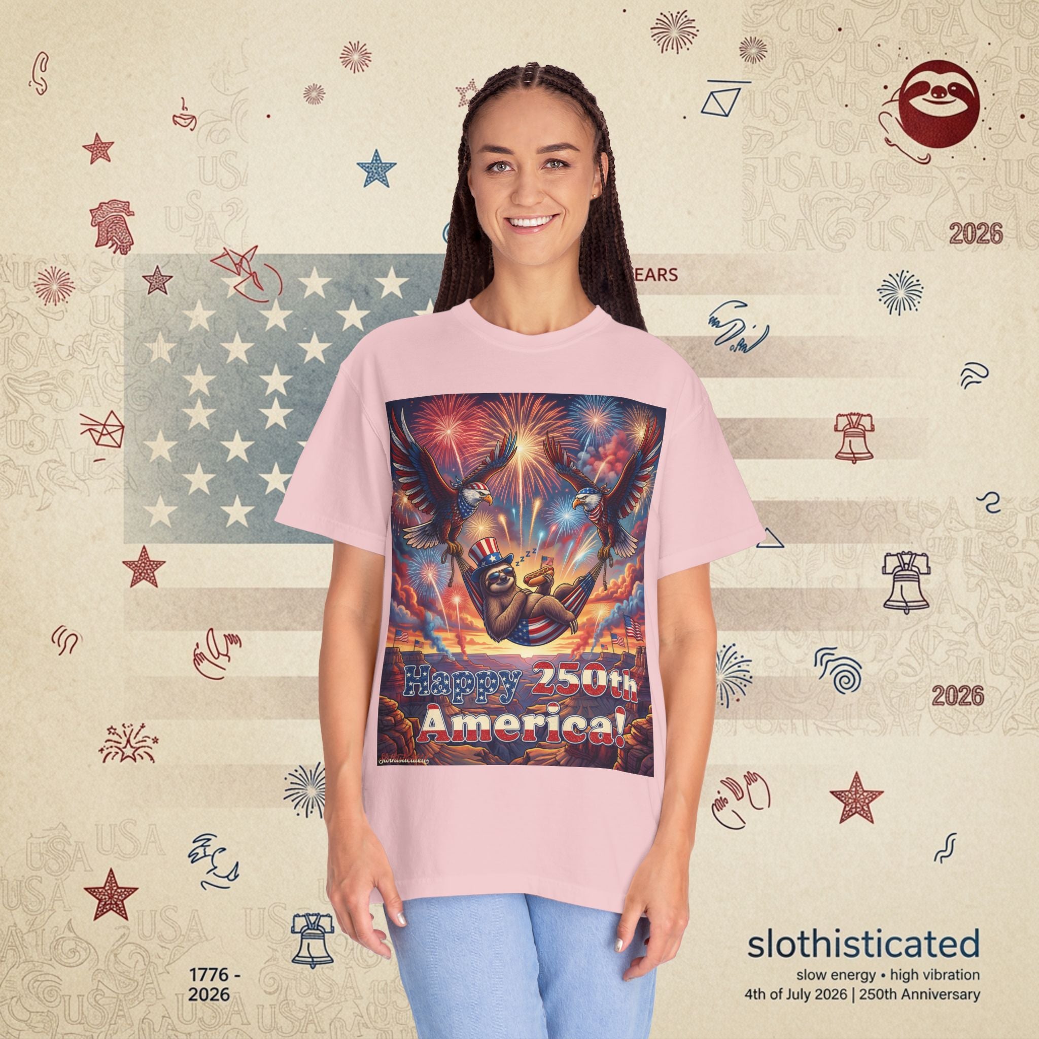 The Repose — Sloth Hammock 250th Anniversary T-Shirt