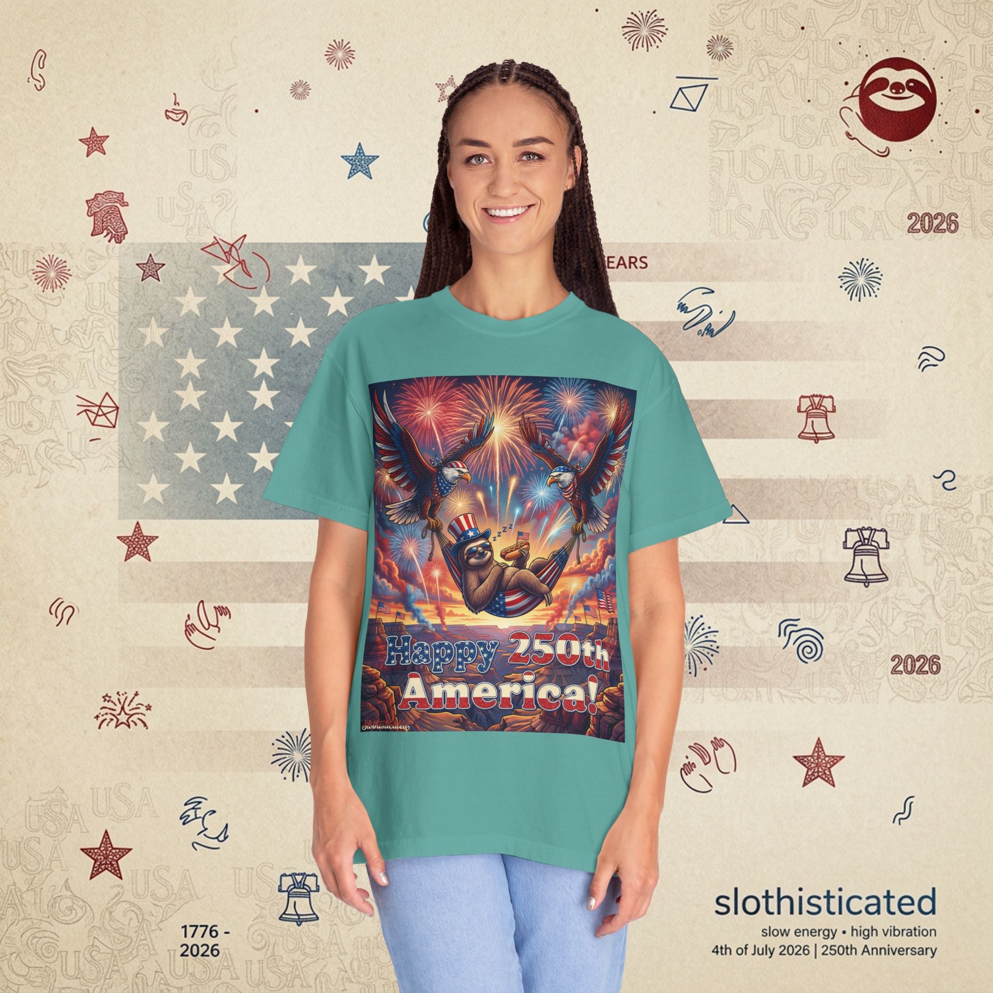 The Repose — Sloth Hammock 250th Anniversary T-Shirt