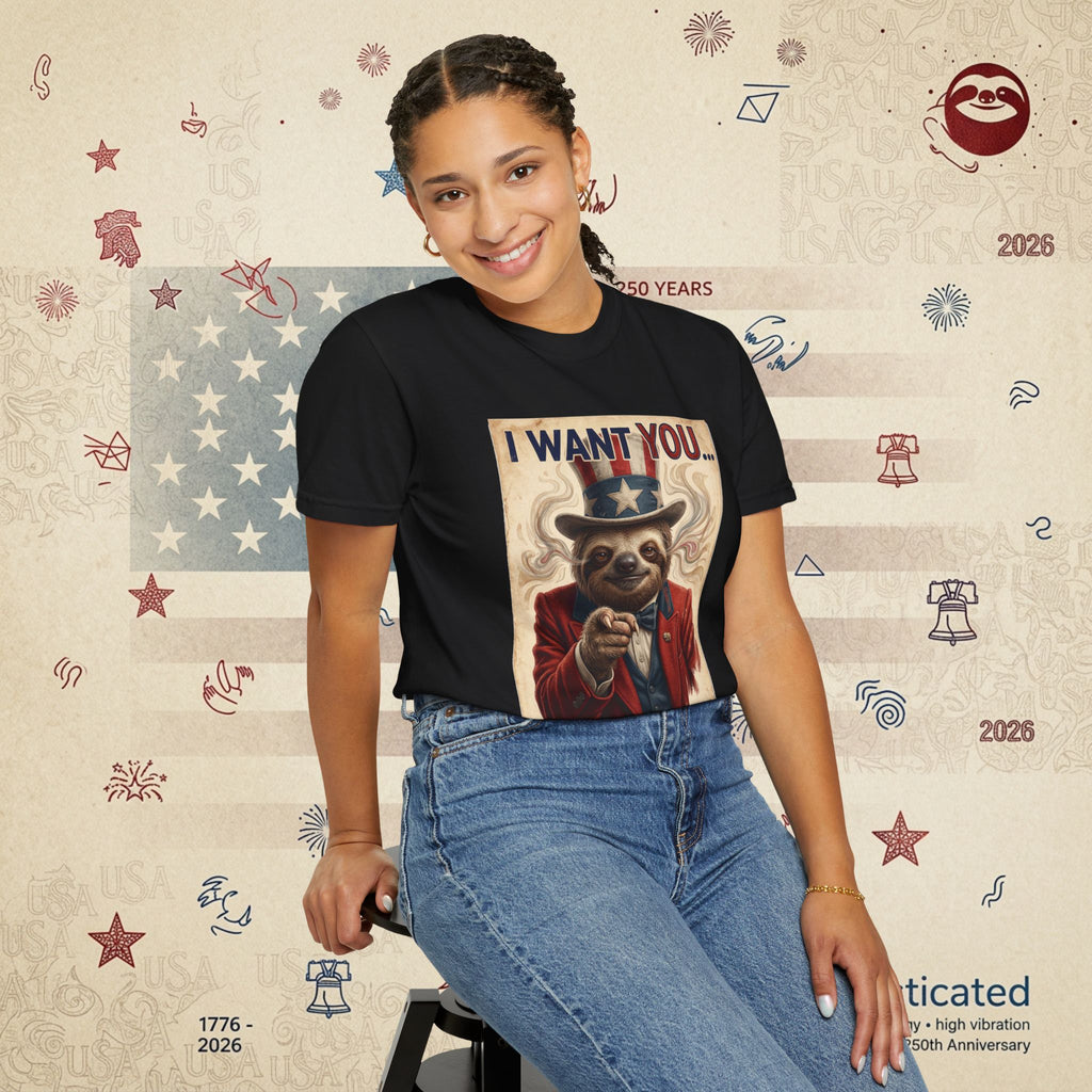Uncle Slow — Patriotic Uncle Sam Sloth Relax Parody T-Shirt