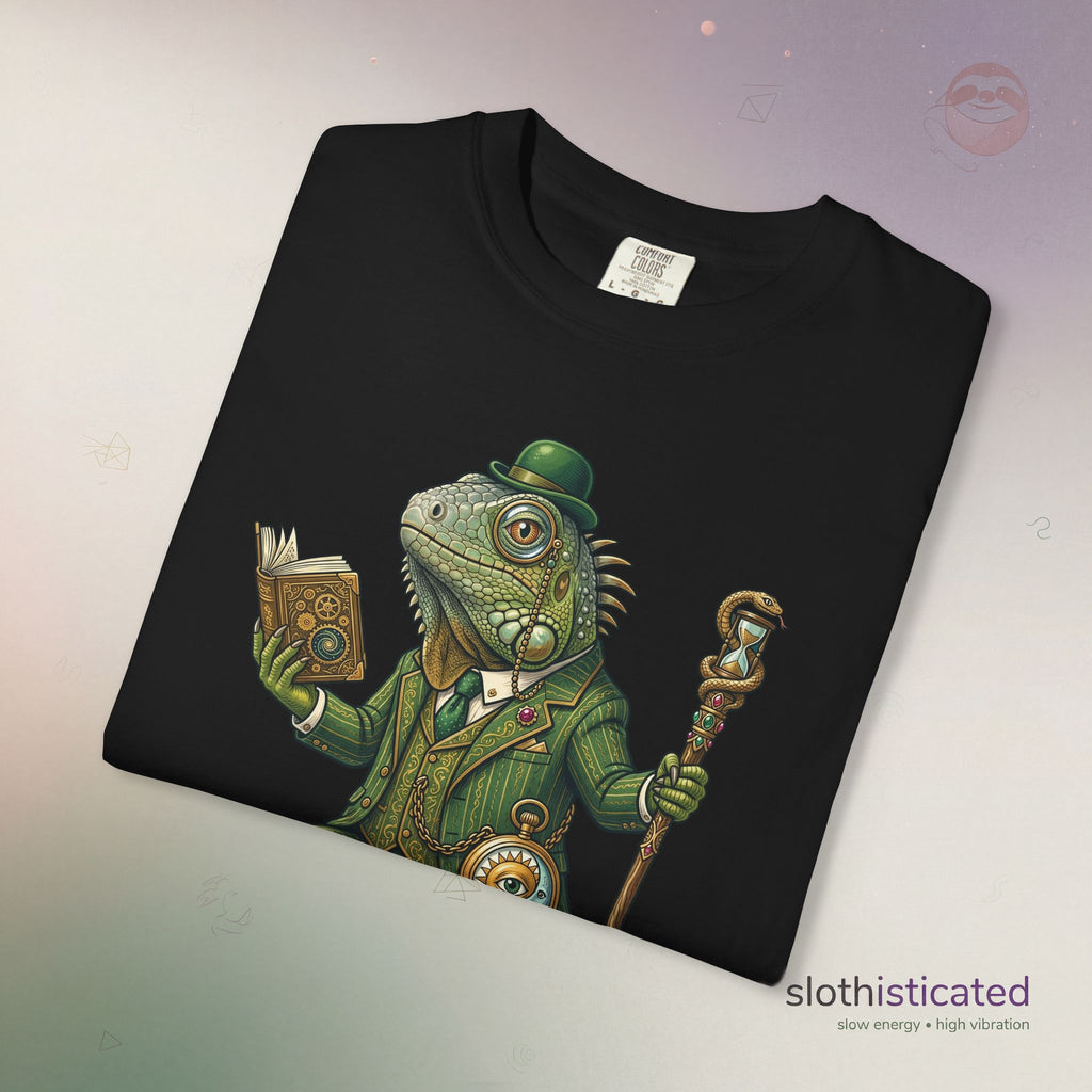 The Keeper of Hours — Mystical Iguana Sage T-Shirt