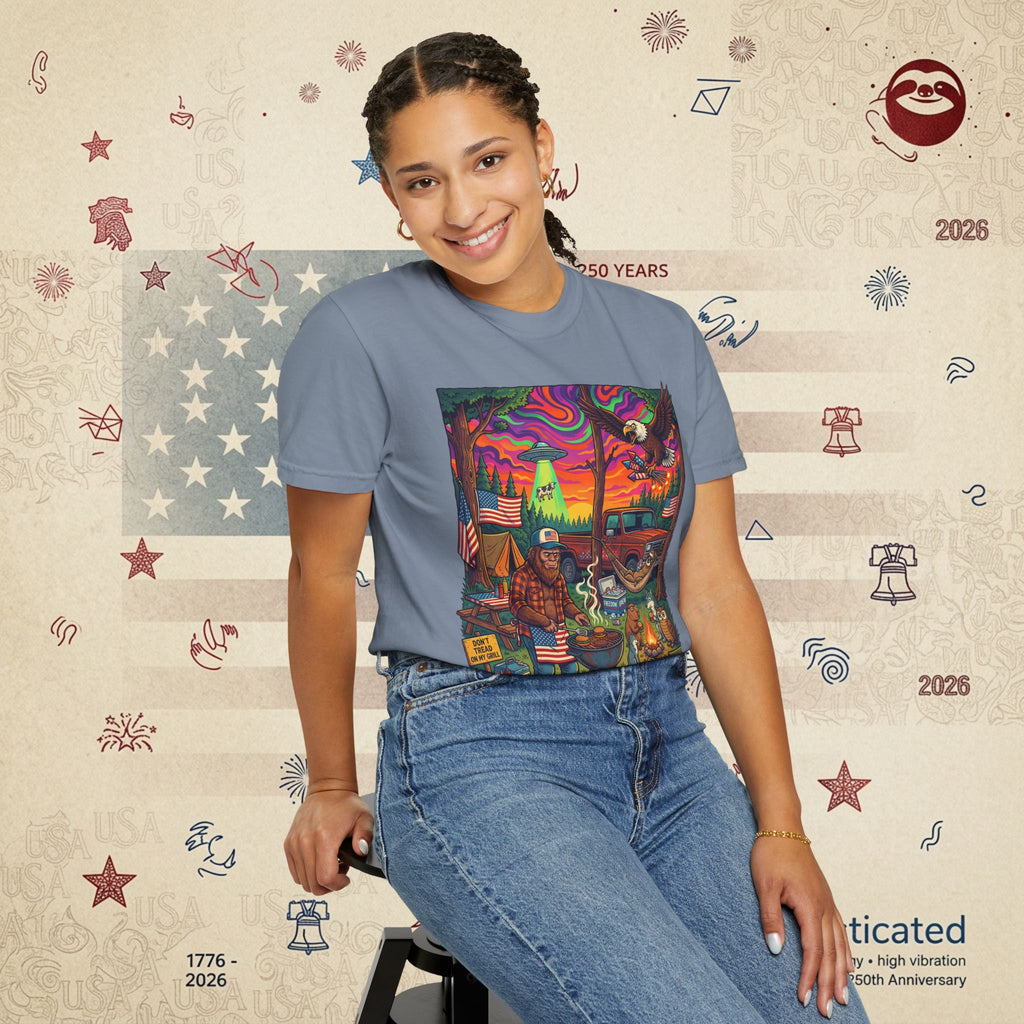 The Long Weekend — Sloth Campfire Americana T-Shirt