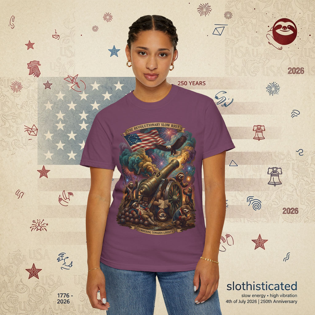 The Slow Riot — Patriotic Revolutionary Cannon 1776–2026 T-Shirt