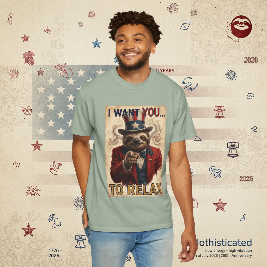 Uncle Slow — Patriotic Uncle Sam Sloth Relax Parody T-Shirt