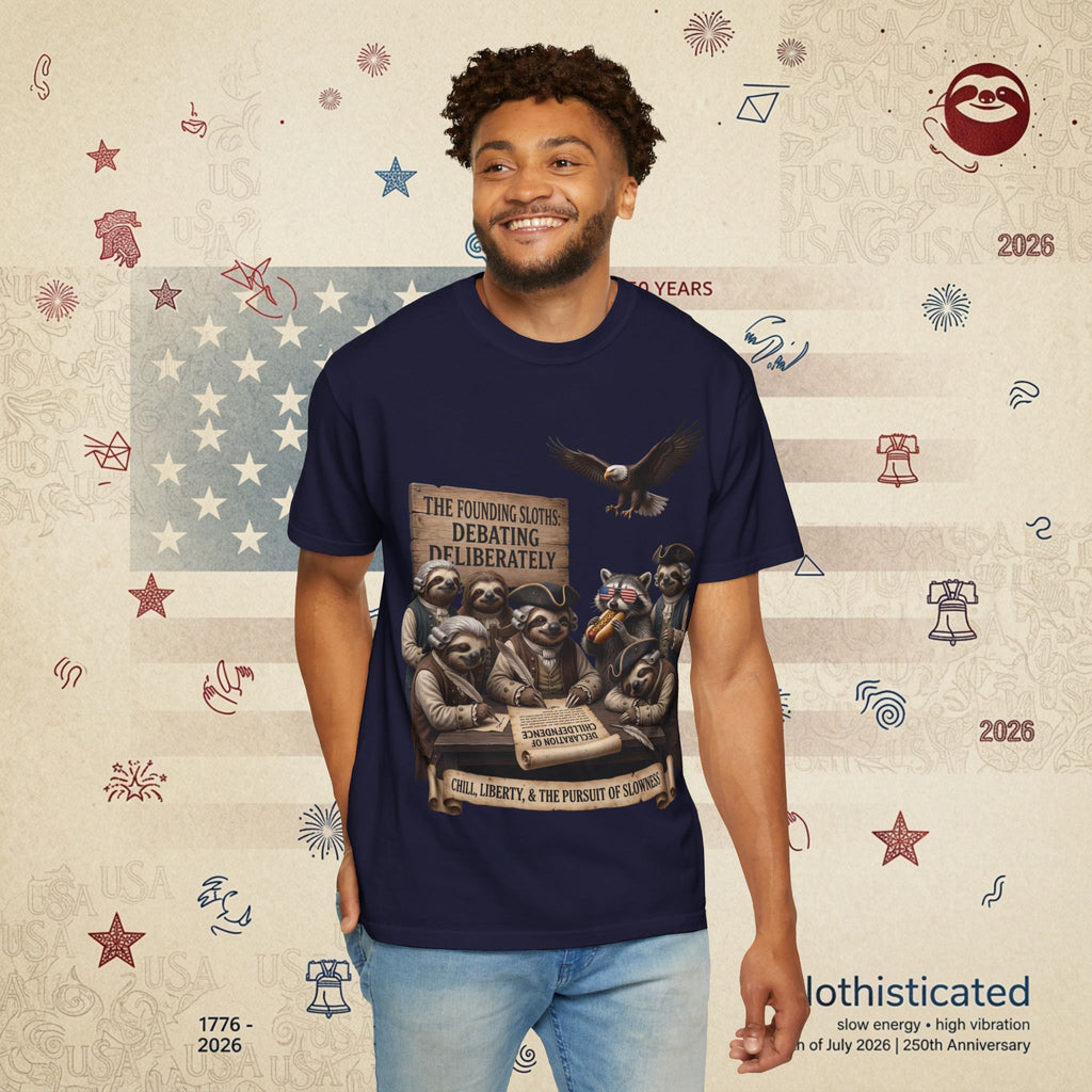 The Founding Sloths — Debating Deliberately Colonial Sloth Tee