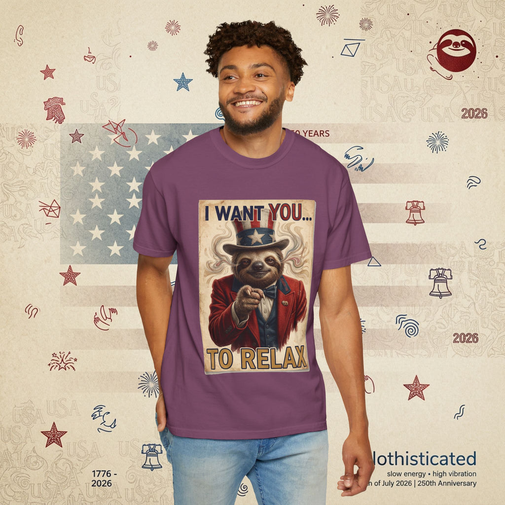 Uncle Slow — Patriotic Uncle Sam Sloth Relax Parody T-Shirt