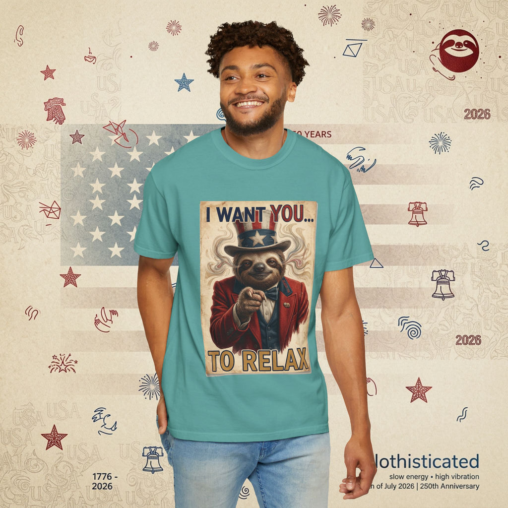 Uncle Slow — Patriotic Uncle Sam Sloth Relax Parody T-Shirt