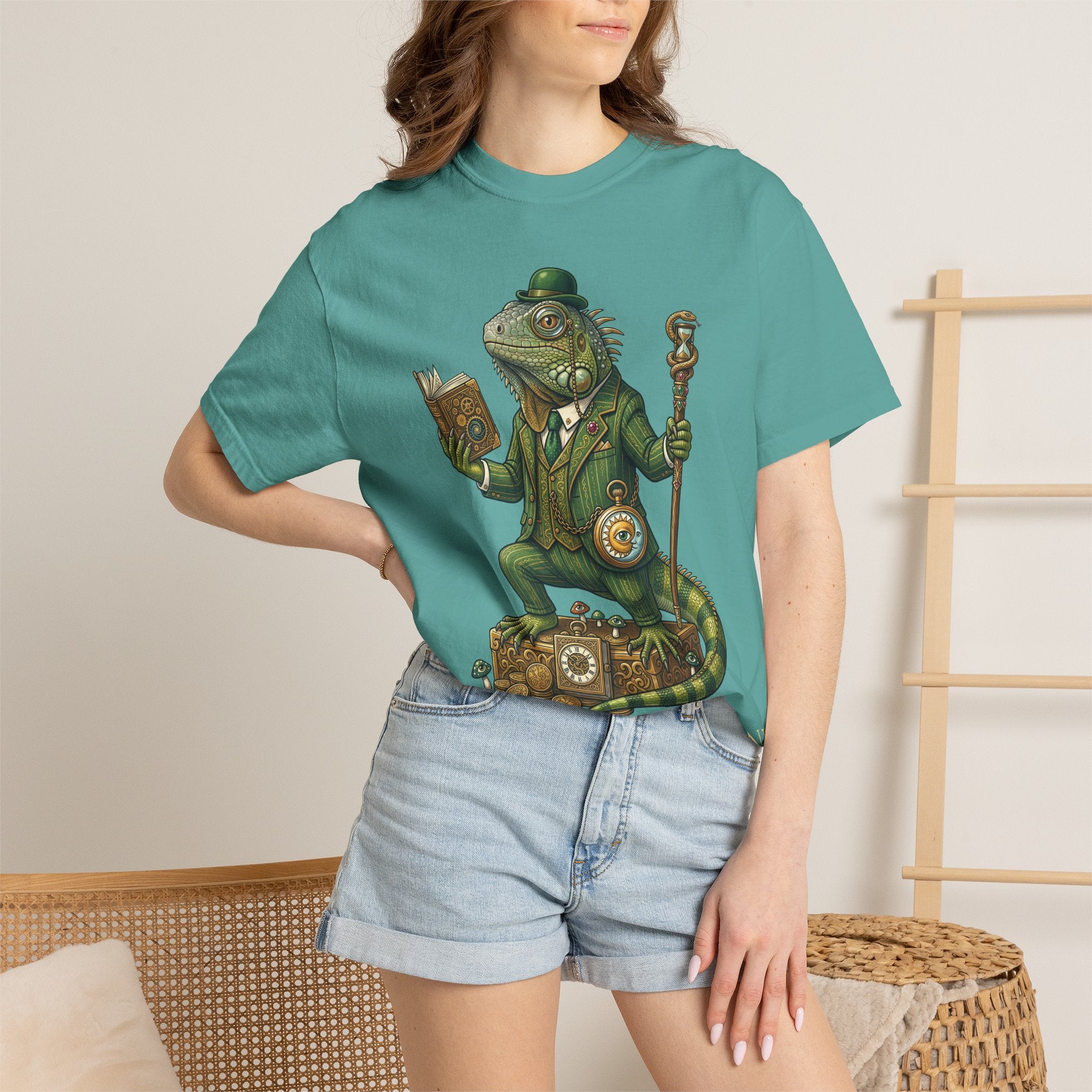 The Keeper of Hours — Mystical Iguana Sage T-Shirt