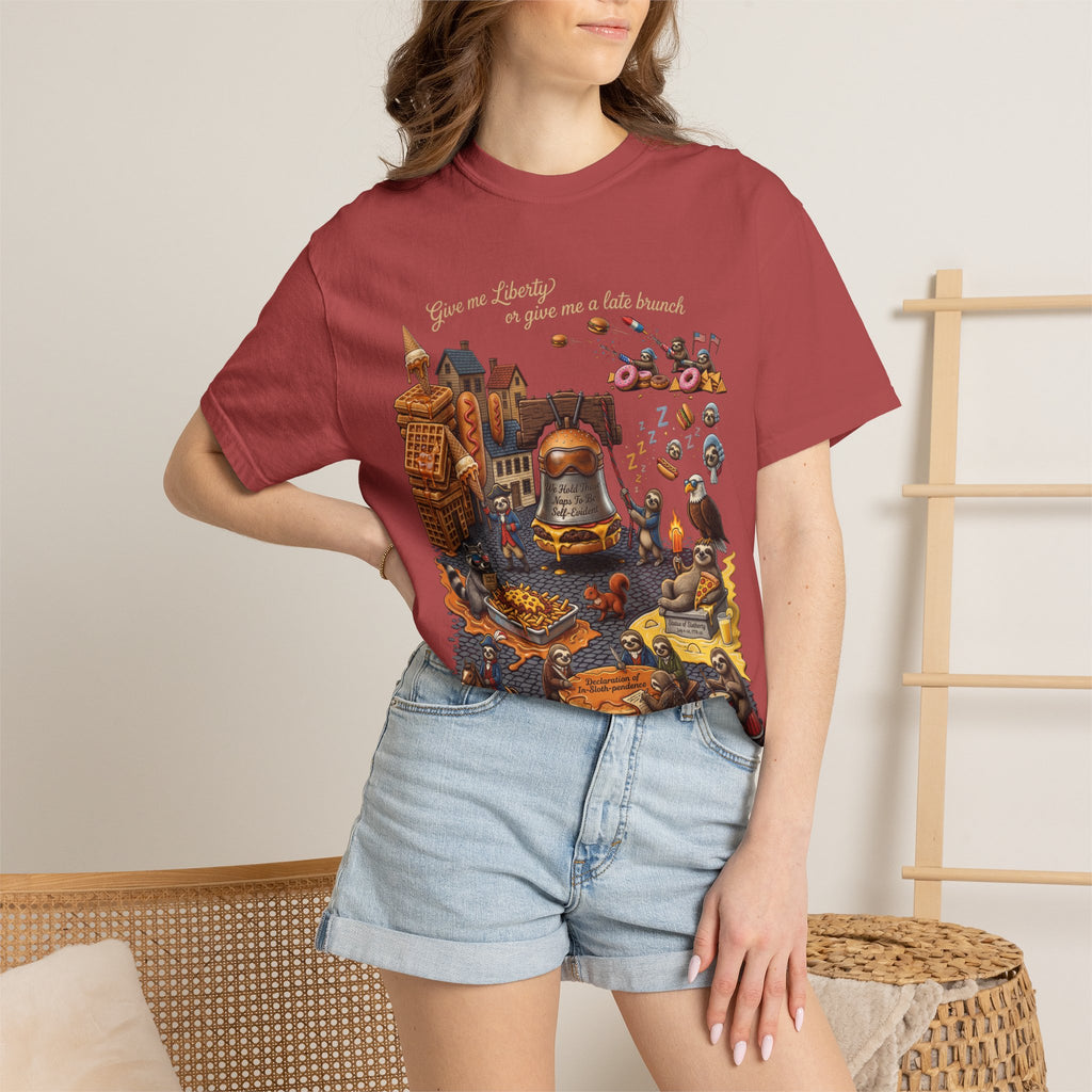 The Late Brunch — Liberty Bell Sloth Vintage Illustration Tee