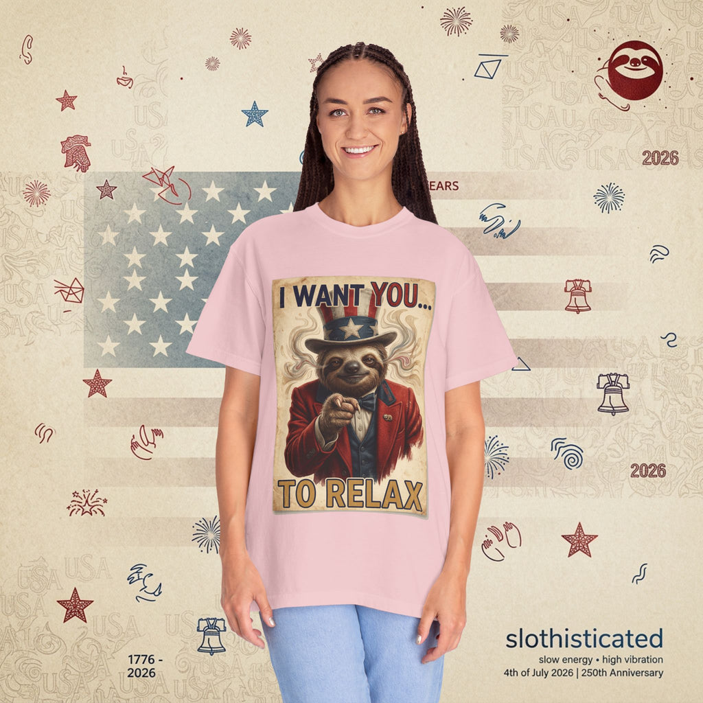 Uncle Slow — Patriotic Uncle Sam Sloth Relax Parody T-Shirt