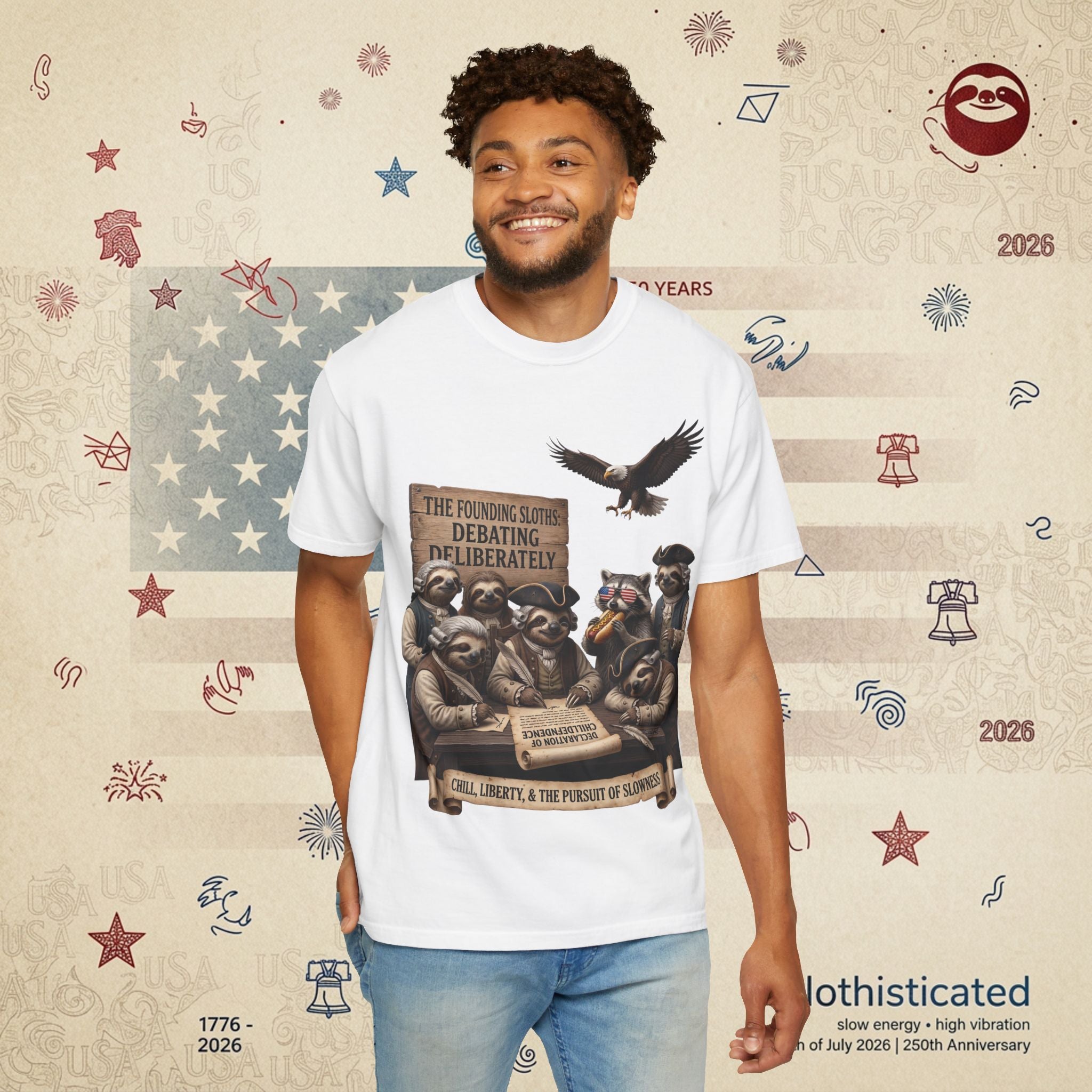 The Founding Sloths — Debating Deliberately Colonial Sloth Tee