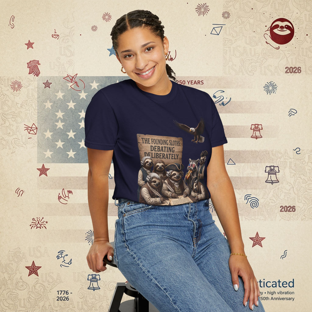 The Founding Sloths — Debating Deliberately Colonial Sloth Tee