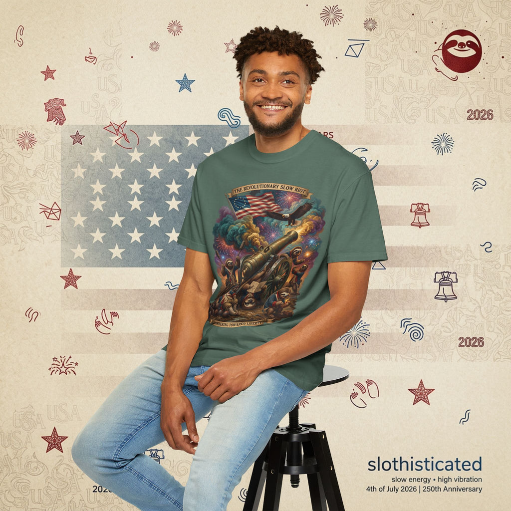 The Slow Riot — Patriotic Revolutionary Cannon 1776–2026 T-Shirt