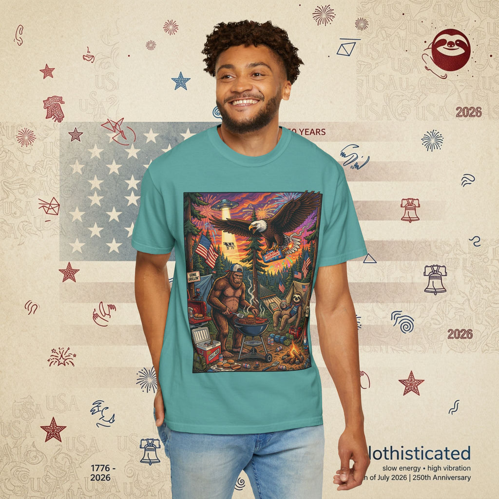 The Pitmaster — Patriotic Sasquatch Eagle Cookout T-Shirt