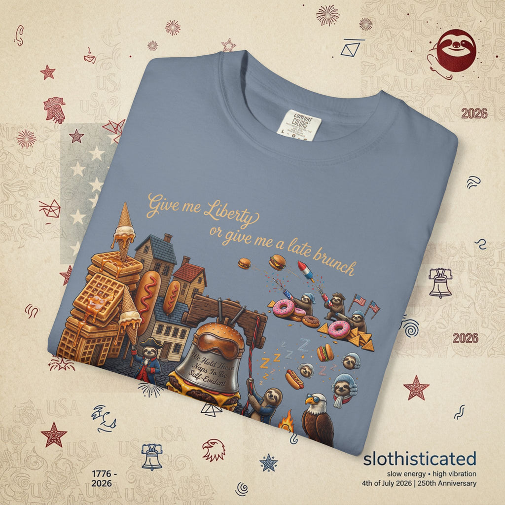 The Late Brunch — Liberty Bell Sloth Vintage Illustration Tee