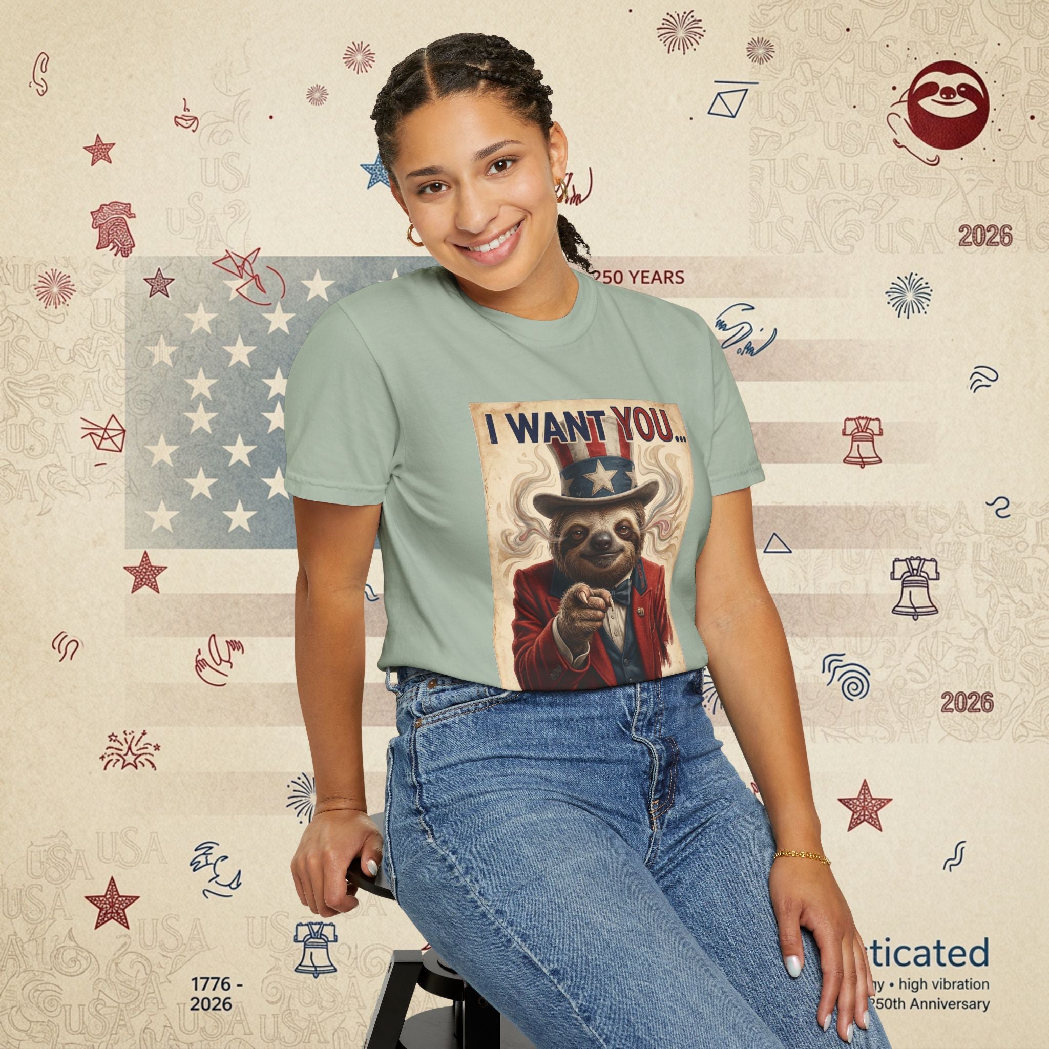Uncle Slow — Patriotic Uncle Sam Sloth Relax Parody T-Shirt