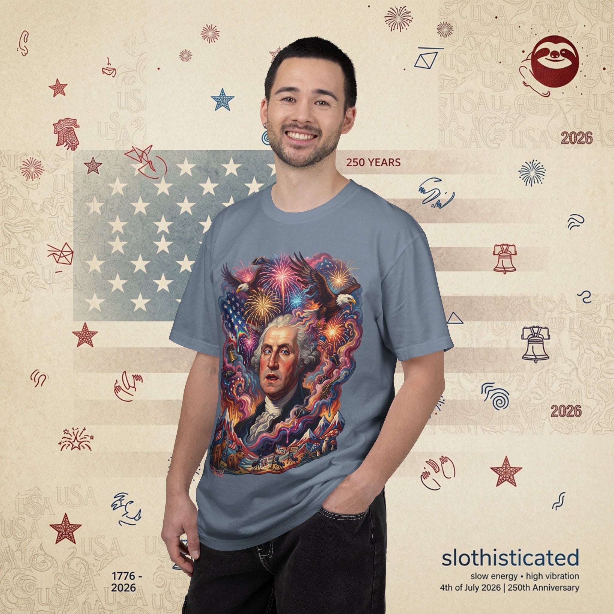 The Reverie — Psychedelic George Washington Fireworks T-Shirt