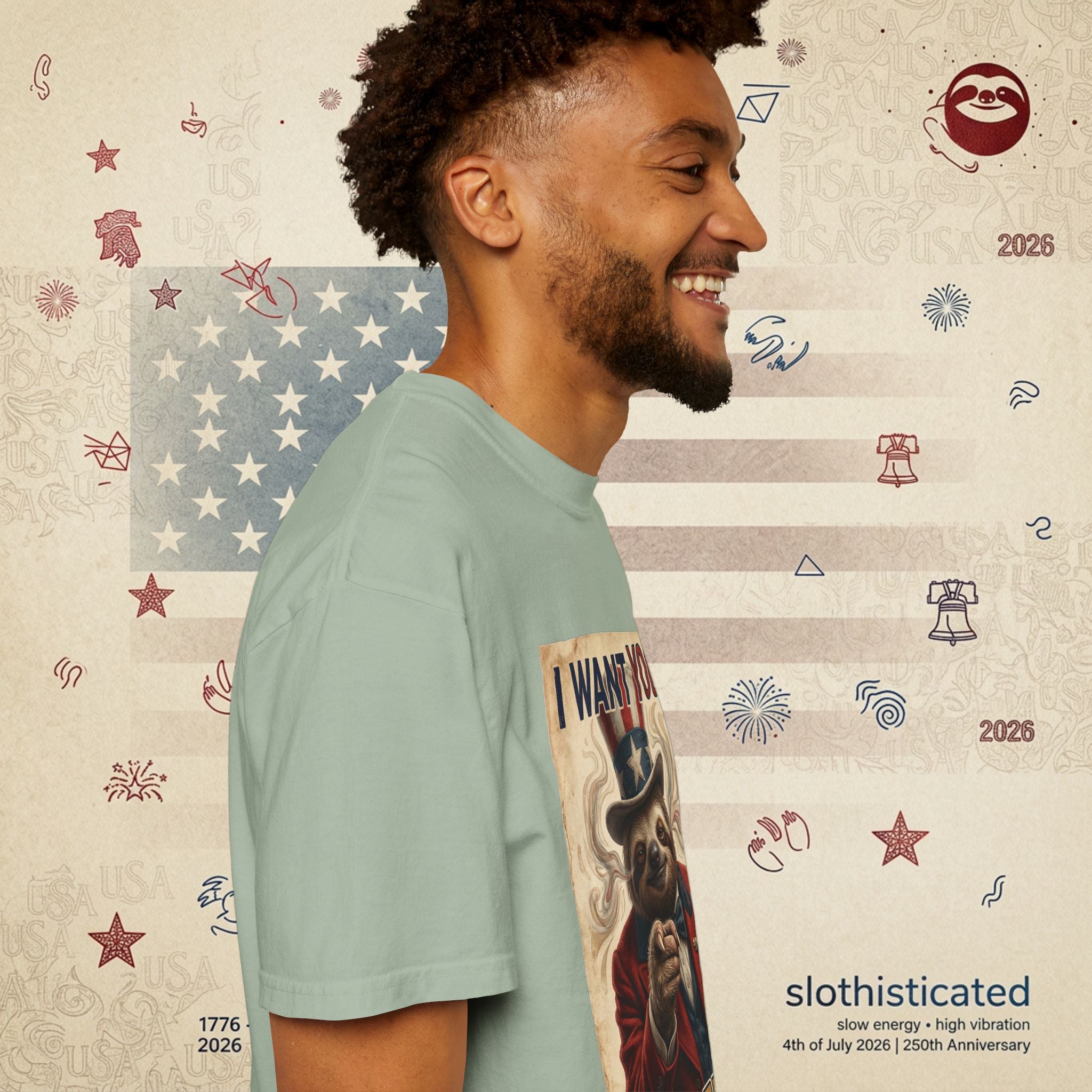 Uncle Slow — Patriotic Uncle Sam Sloth Relax Parody T-Shirt