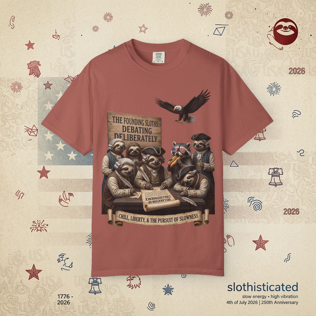 The Founding Sloths — Debating Deliberately Colonial Sloth Tee