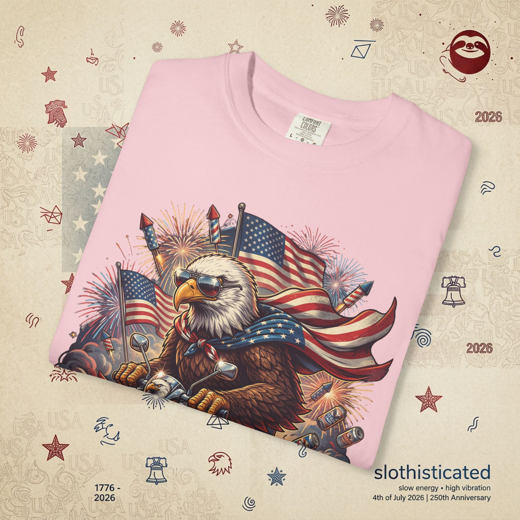 The Outrider — Patriotic Bald Eagle Motorcycle T-Shirt