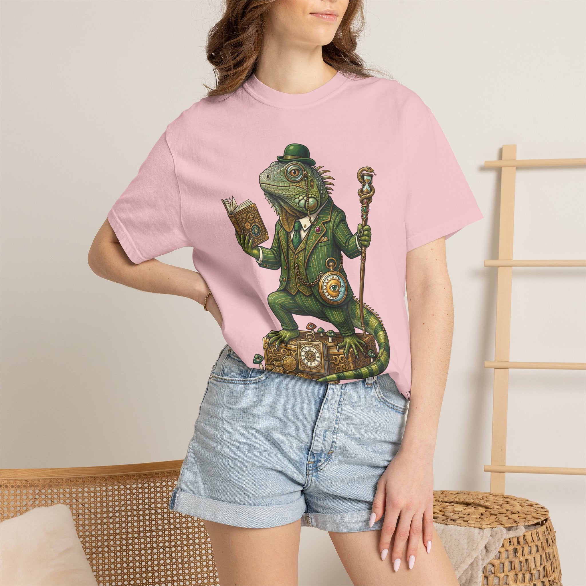 The Keeper of Hours — Mystical Iguana Sage T-Shirt