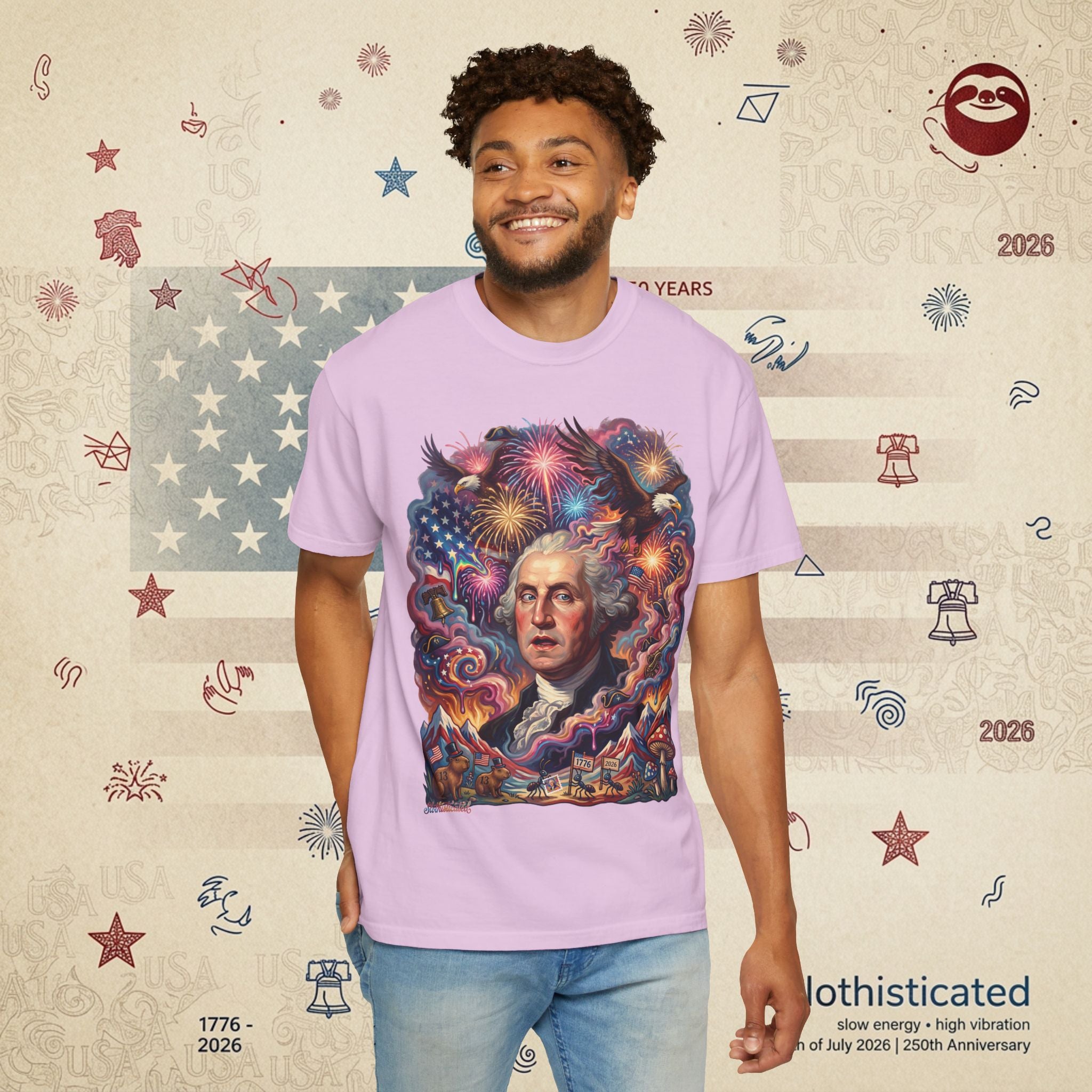 The Reverie — Psychedelic George Washington Fireworks T-Shirt
